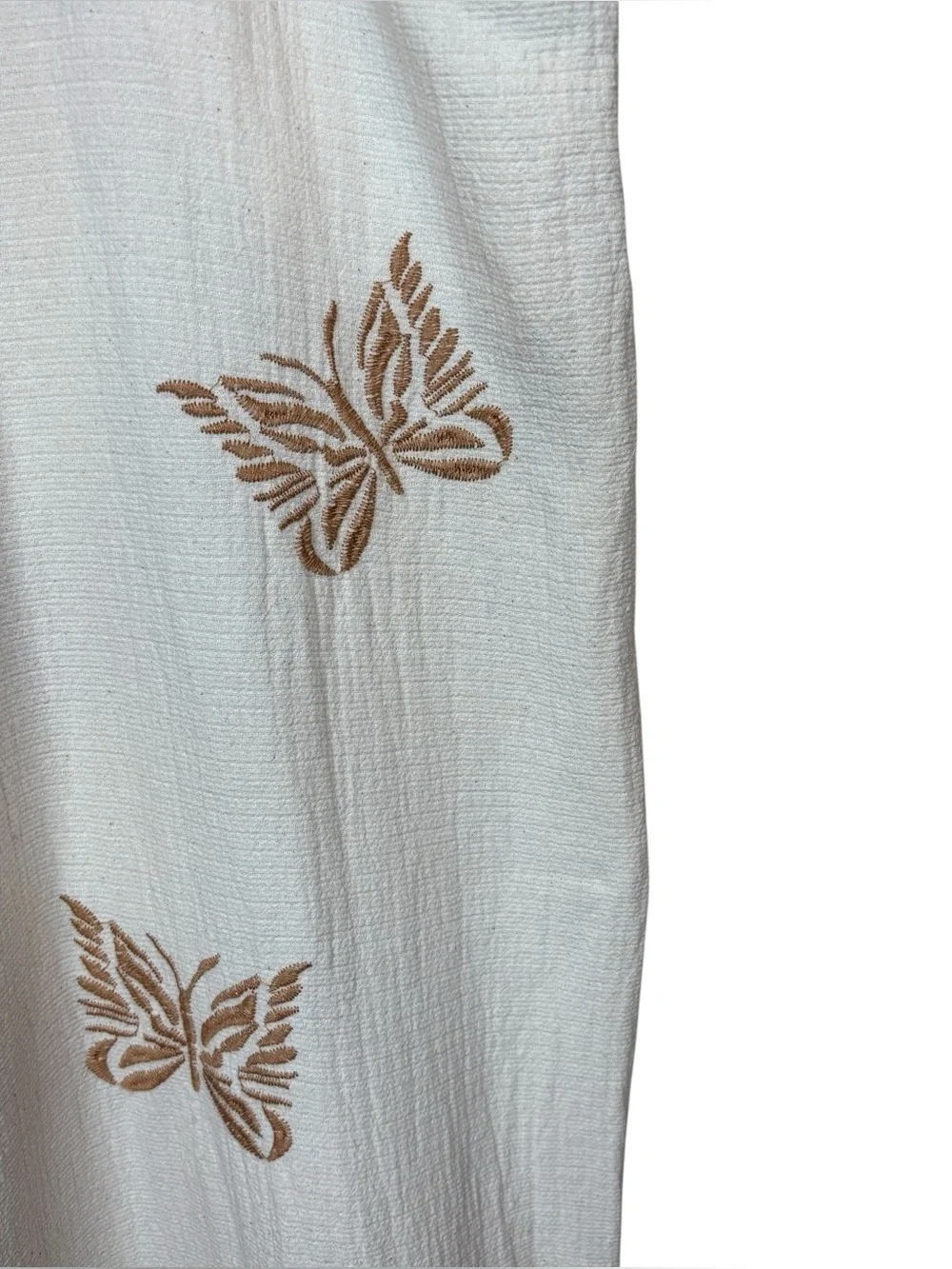 POL Embroidered Butterfly Wide Leg Trousers Medium Boho Cotton Cottagecore - Picture 4 of 12